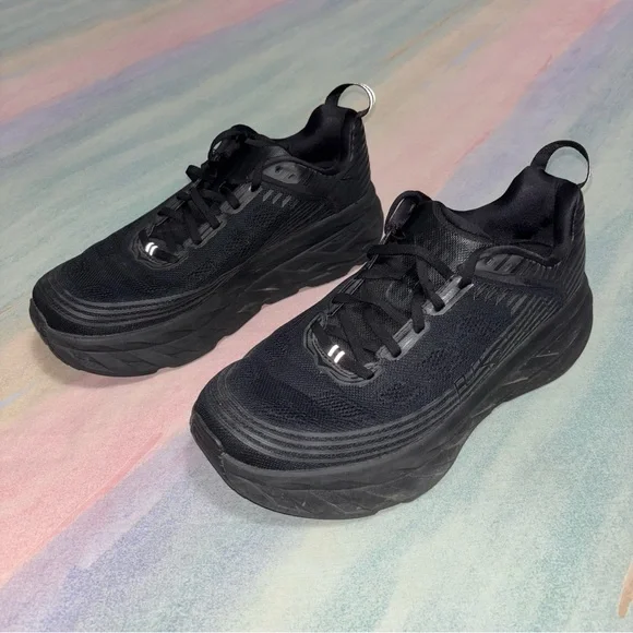 Hoka Bondi 6 Wide black running shoes athletic women’s size 11 D - Picture 2 of 7